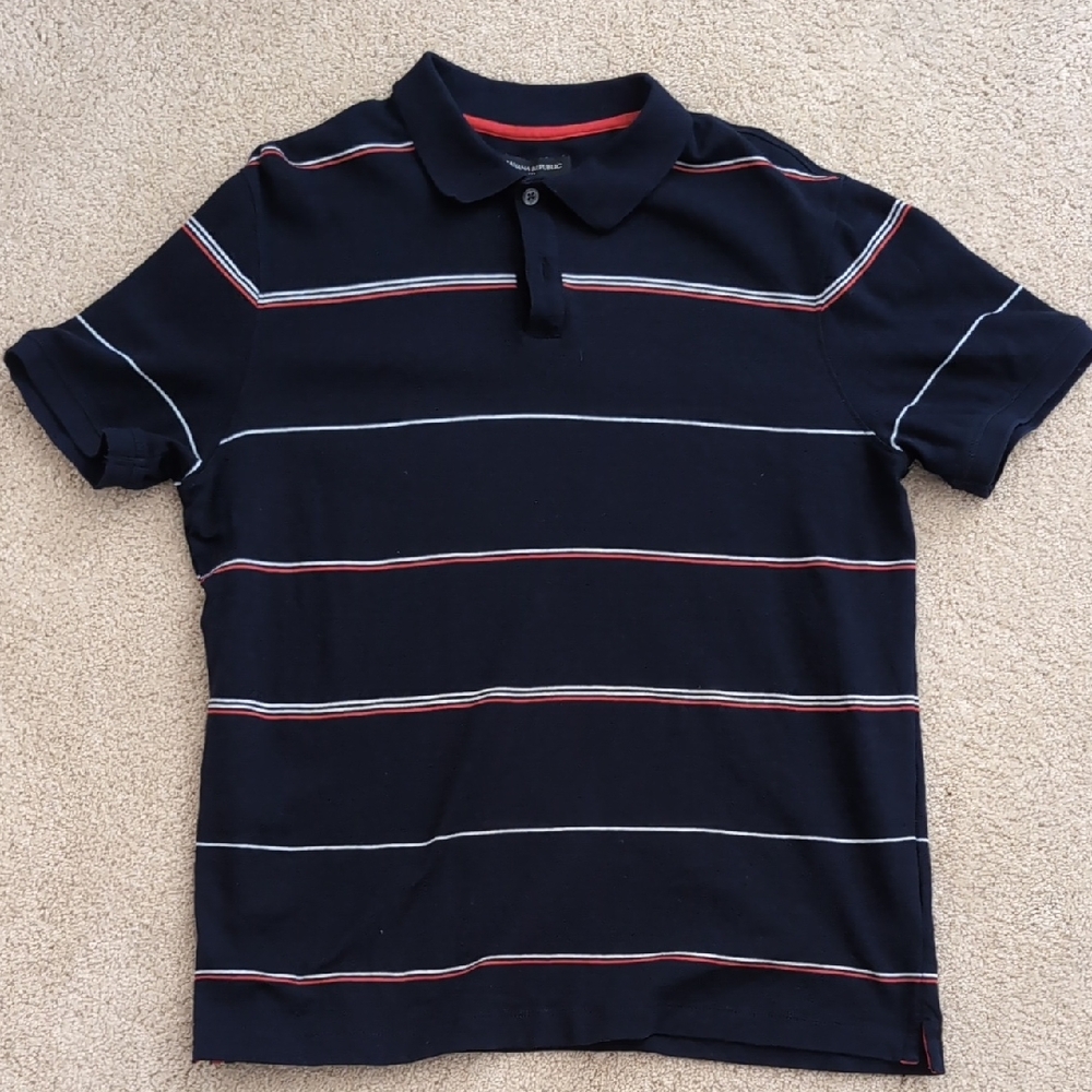 (Final Price)Banana Republic Blue and Orange Polo Shirt Casual Knit